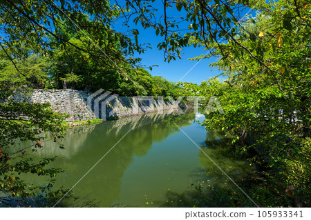 滋賀縣彥根市夏季的彥根城外護城河 滋賀縣彥根市夏季的彥根城外護城河 105933341