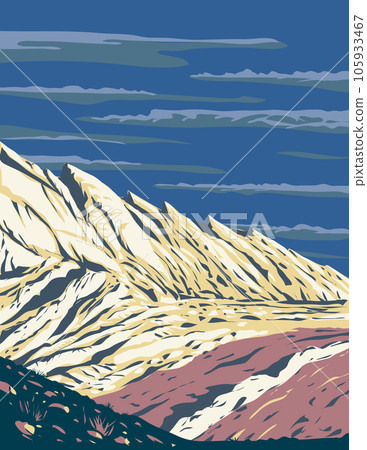 Navajo Sandstone at San Rafael Swell Eastern Utah USA WPA Art Poster Navajo Sandstone at San Rafael Swell Eastern Utah USA WPA Art Poster 105933467