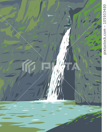 Pagsanjan Falls in Laguna Philippines WPA Art Deco Poster 105933480