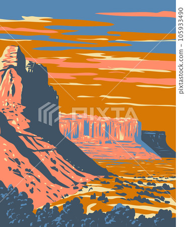 San Rafael Reef in Emery County Central Utah USA WPA Art Poster San Rafael Reef in Emery County Central Utah USA WPA Art Poster 105933490