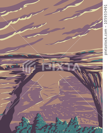 Sipapu Natural Bridge in Natural Bridges National Monument Utah USA WPA Art Poster 105933491