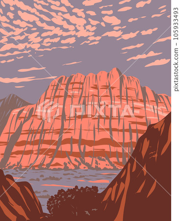 Snow Canyon State Park in Washington County Utah USA WPA Art Poster 105933493