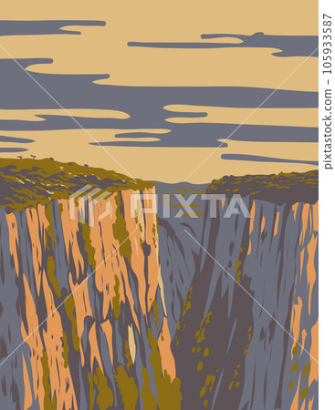 Itaimbezinho Canyon in Aparados da Serra National Park Brazil WPA Art Deco Poster Itaimbezinho Canyon in Aparados da Serra National Park Brazil WPA Art Deco Poster 105933587