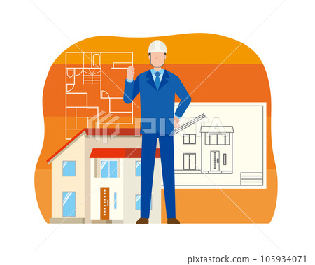 Illustration of a male architect 105934071