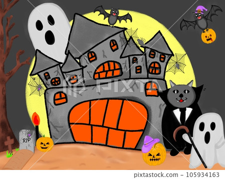 Halloween party with decorations for Halloween  105934163