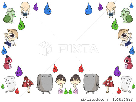 Japanese monster frame No background color 105935888