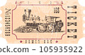 vector image of old vintage american western rail train ticket 105935922