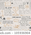 seamless texture in the form of an alchemical formula 105936904