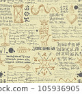 seamless texture in the form of an alchemical formula 105936905