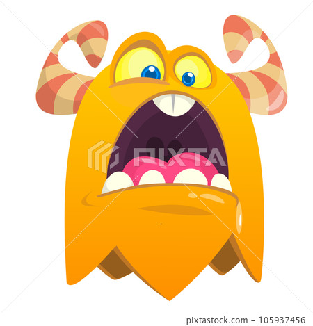 Funny cartoon monster character. Illustration of happy alien creature. Halloween design. Vector isolated 105937456