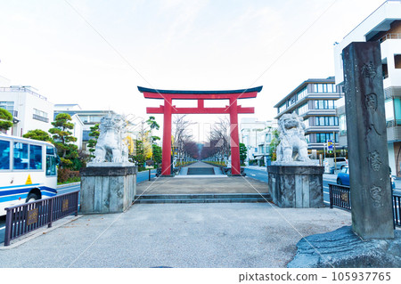 Kamakura, the ancient capital of late autumn, Tsurugaoka Hachimangu Shrine in autumn colors, second torii gate and dankazura (approach to the shrine) Kamakura, the ancient capital of late autumn, Tsurugaoka Hachimangu Shrine in autumn colors, second torii gate and dankazura (approach to the shrine) 105937765