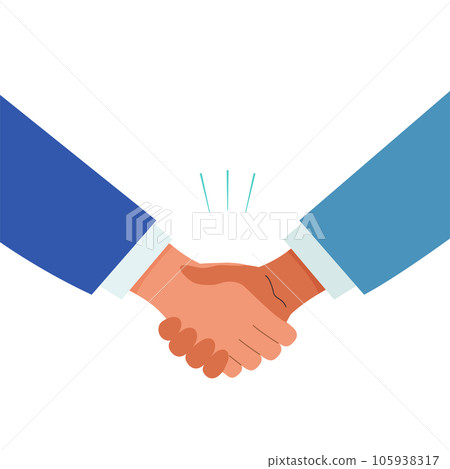 Illustration of a hand in a suit shaking hands Illustration of a hand in a suit shaking hands 105938317