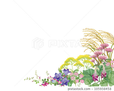 水彩手繪秋天七種草藥 105938458