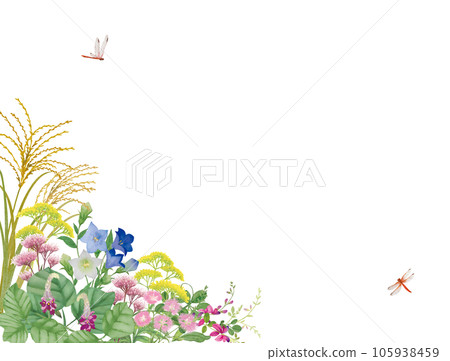 水彩手繪秋天七種草藥 水彩手繪秋天七種草藥 105938459