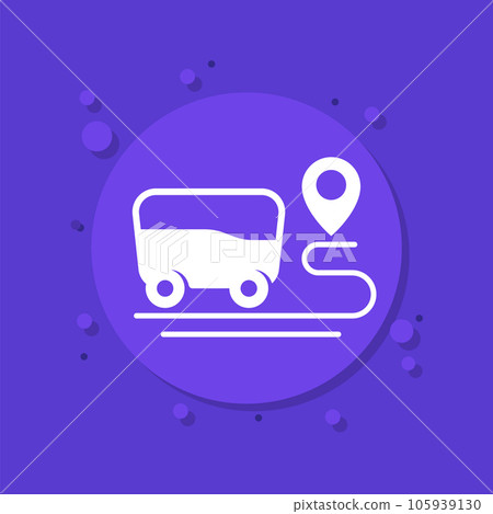 delivery robot on the way icon, vector 105939130