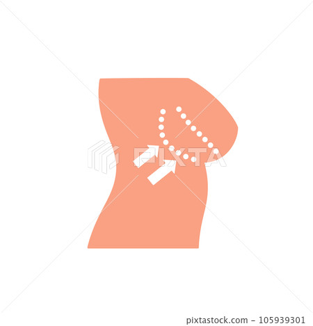 breast implants vector icon on white breast implants vector icon on white 105939301