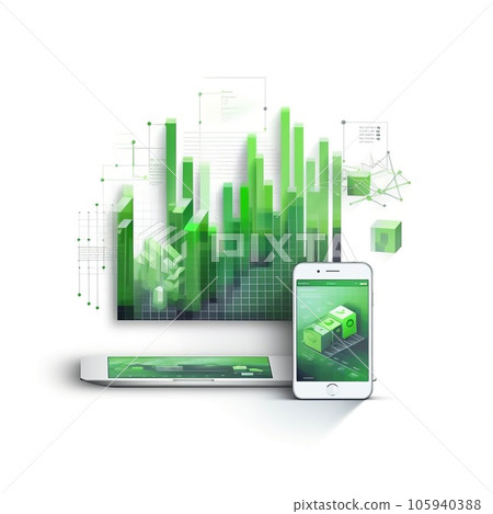 智能手機圖表、網絡互聯網、AI 圖像 105940388