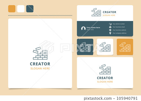 Creator logo design with editable slogan. Branding book and business card template. Creator logo design with editable slogan. Branding book and business card template. 105940791