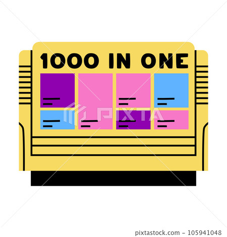 Game Cartridge as Bright Item from Nineties Vector Illustration Game Cartridge as Bright Item from Nineties Vector Illustration 105941048