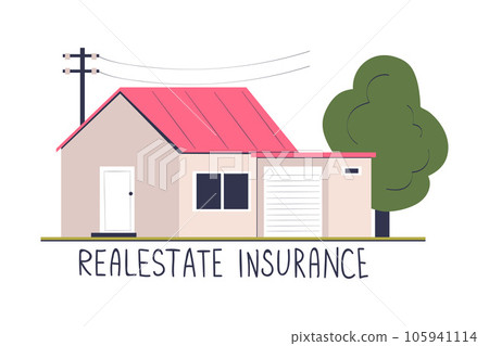 Insurance of Real Estate as Security and Protection from Loss Vector Illustration Insurance of Real Estate as Security and Protection from Loss Vector Illustration 105941114