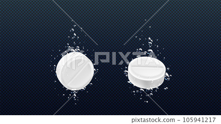 Effervescent aspirin tablet with underwater bubble Effervescent aspirin tablet with underwater bubble 105941217