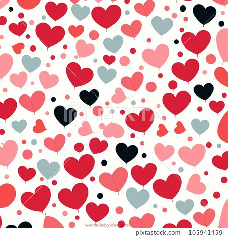 紅心情人節禮物無縫圖案AI生成圖像 105941459