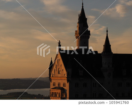 Neuschwanstein Castle (from Marienbrücke), 2023, Summer, Evening 105941760
