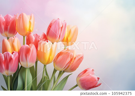 Pastel tulip flower close-up for background.GenerativeAI. Pastel tulip flower close-up for background.GenerativeAI. 105942375