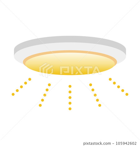 Simple illustration_white ceiling light, all lights 105942602