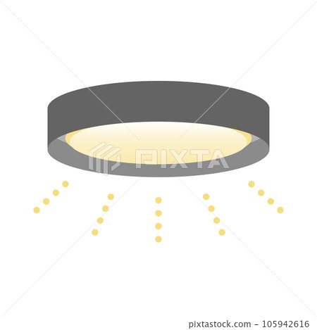 Simple illustration_black ceiling light, half light 105942616