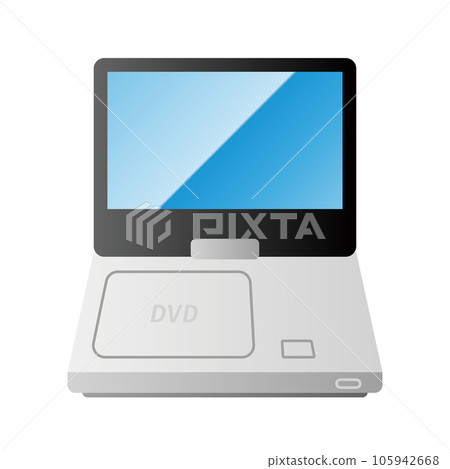 Simple illustration_DVD, player, portable, screen Simple illustration_DVD, player, portable, screen 105942668