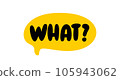 WHAT queation word speech bubble. What text. Vector word illustration. What word for learning English 105943062