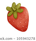 strawberry with green leaf 105943278
