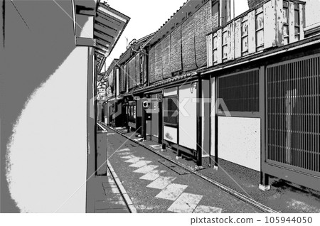 [漫畫風格京都]京町家林立的先鬥町的深處世界 105944050