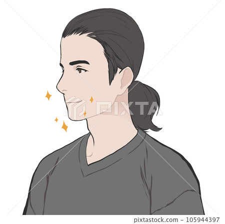 皮膚光滑的男人（後背黑髮） 105944397