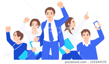 充滿活力的商務人士。勞動男女的矢量插圖材料。 充滿活力的商務人士。勞動男女的矢量插圖材料。 105944570