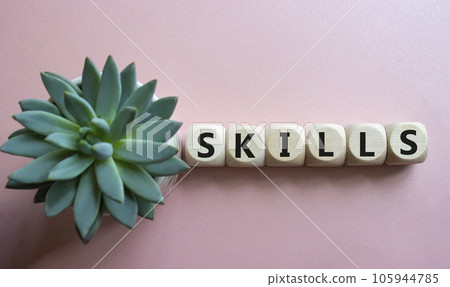 Leader symbol. Concept word Leader on wooden cubes. Beautiful pink background. Business and Leader concept. Copy space. 105944785
