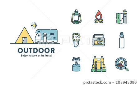 Camp icon set Camp icon set 105945090
