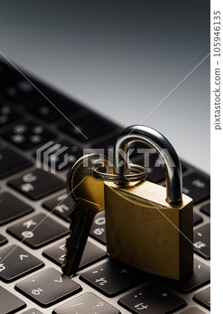 Padlock and keyboard Padlock and keyboard 105946135