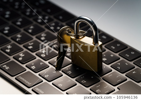 Padlock and keyboard 105946136