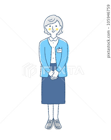 Middle-aged woman with folded hands i-19 105946759