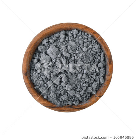 Close-up of blue matcha tea powder in wooden bowl Close-up of blue matcha tea powder in wooden bowl 105946896