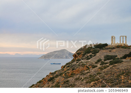 Ruins of an ancient Greek temple of Poseidon Ruins of an ancient Greek temple of Poseidon 105946949