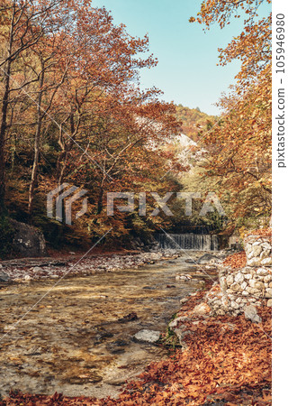 Waterfall at Loutra Pozar Thermal Baths 105946980