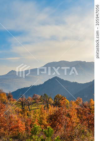Autumn landscape in Greece  mountains 105947056