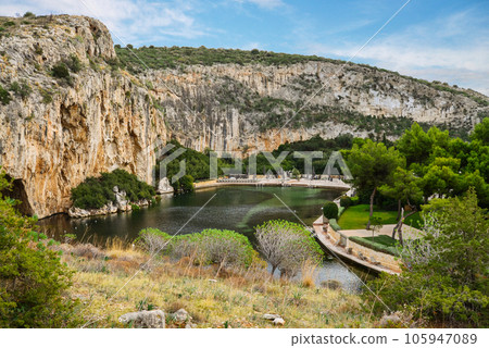 Vouliagmeni, Thermal Radonic Mineral Water Lake Vouliagmeni, Thermal Radonic Mineral Water Lake 105947089