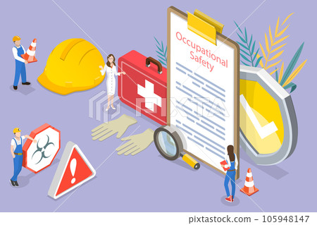 3D Isometric Flat Vector Conceptual Illustration of HSE - Health Safety Environment 3D Isometric Flat Vector Conceptual Illustration of HSE - Health Safety Environment 105948147