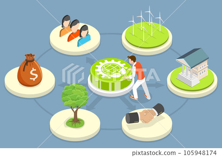 3D Isometric Flat Vector Conceptual Illustration of ESG 3D Isometric Flat Vector Conceptual Illustration of ESG 105948174