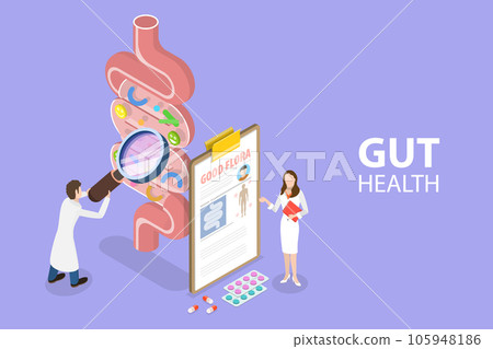 3D Isometric Flat Vector Conceptual Illustration of Gut Health 3D Isometric Flat Vector Conceptual Illustration of Gut Health 105948186