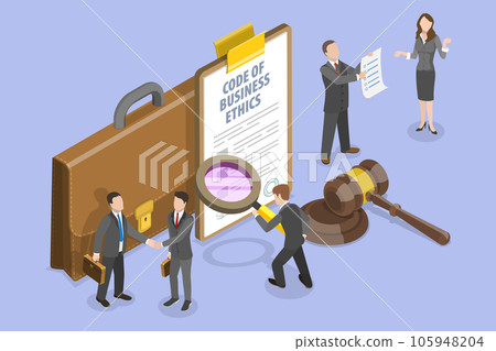 3D Isometric Flat Vector Conceptual Illustration of Code Of Business Ethics 3D Isometric Flat Vector Conceptual Illustration of Code Of Business Ethics 105948204